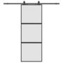 Voir la diapositive 2 : VIDAXL Porte coulissante kit quincaillerie noir 76x205 cm verre trempe