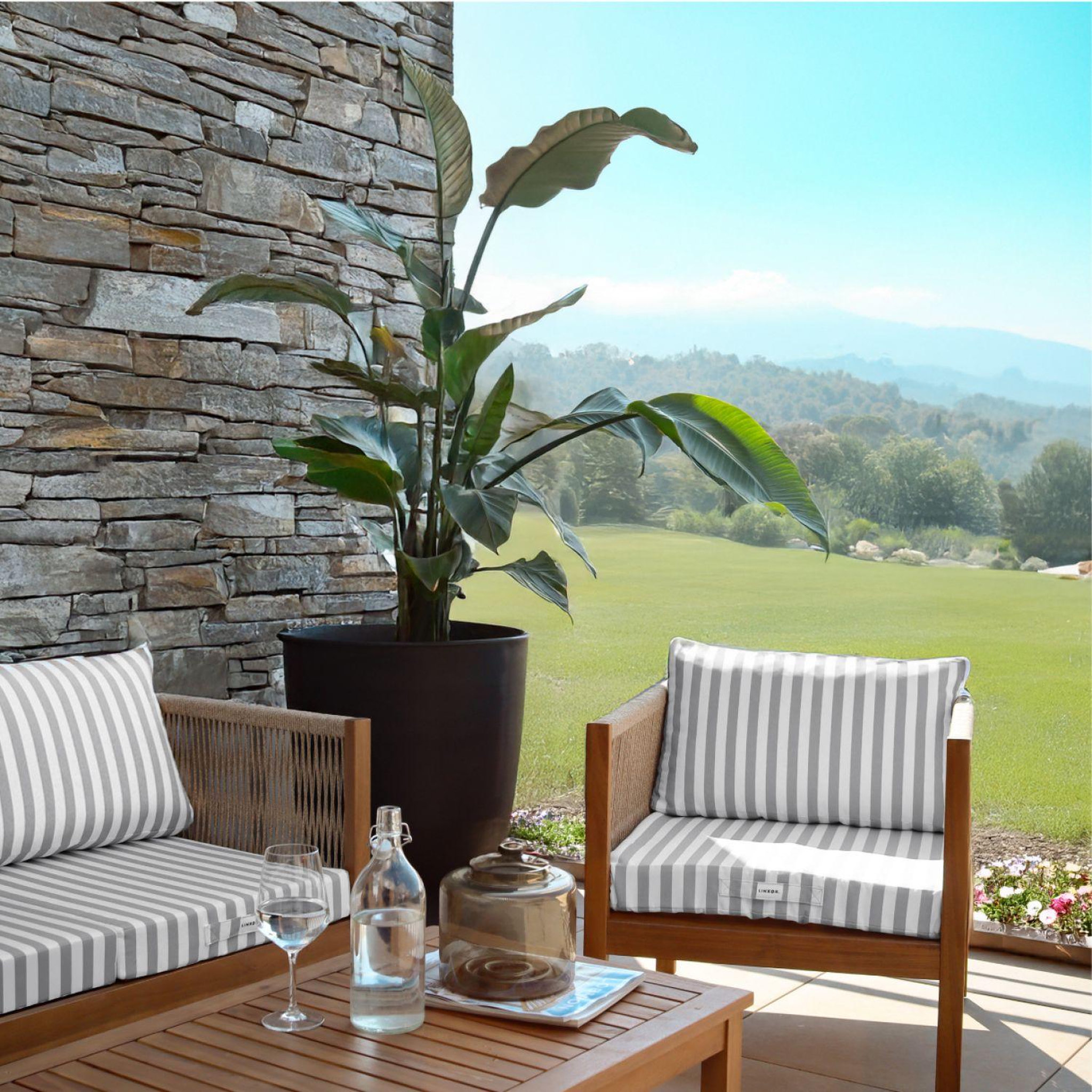 Voir la diapositive 4 : LINXOR Kit de coussins pour salon de jardin déhoussables - 50 x 50 cm