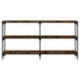 Voir la diapositive 4 : VIDAXL Table console chêne fumé 150x29x75 cm bois d ingénierie