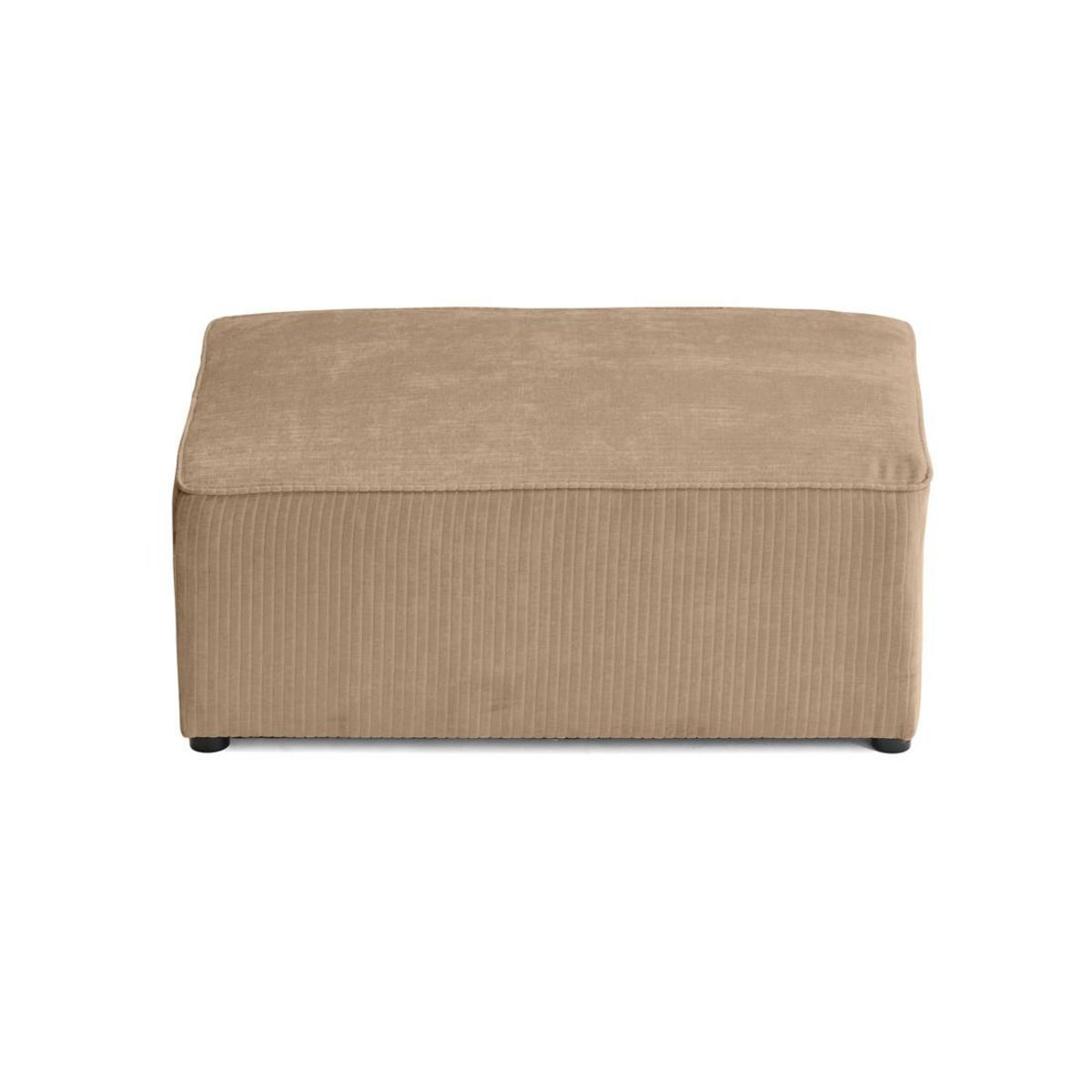 BEST MOBILIER Topaze - pouf - en velours côtelé plat