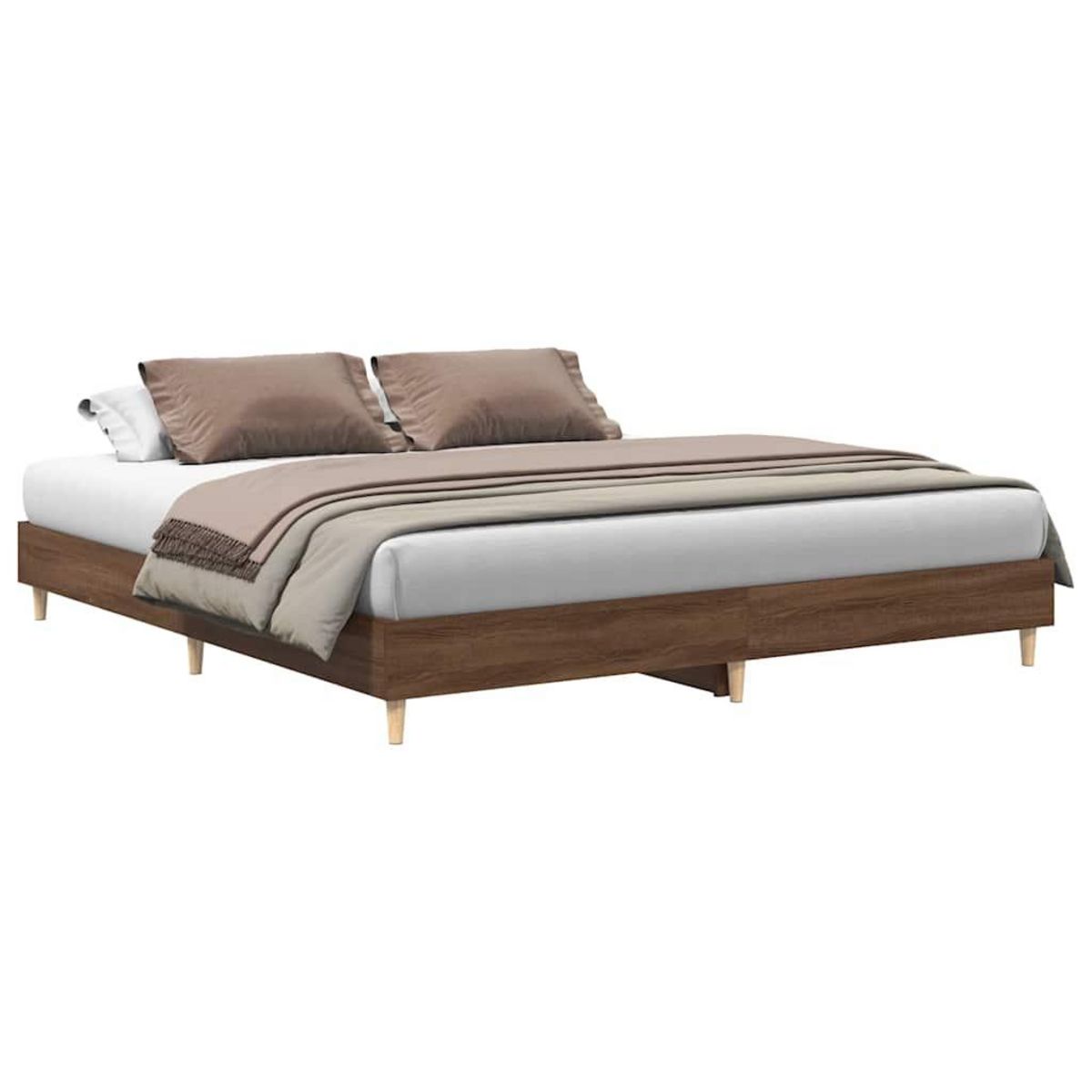 VIDAXL Cadre de lit sans matelas chene marron 200x200 cm