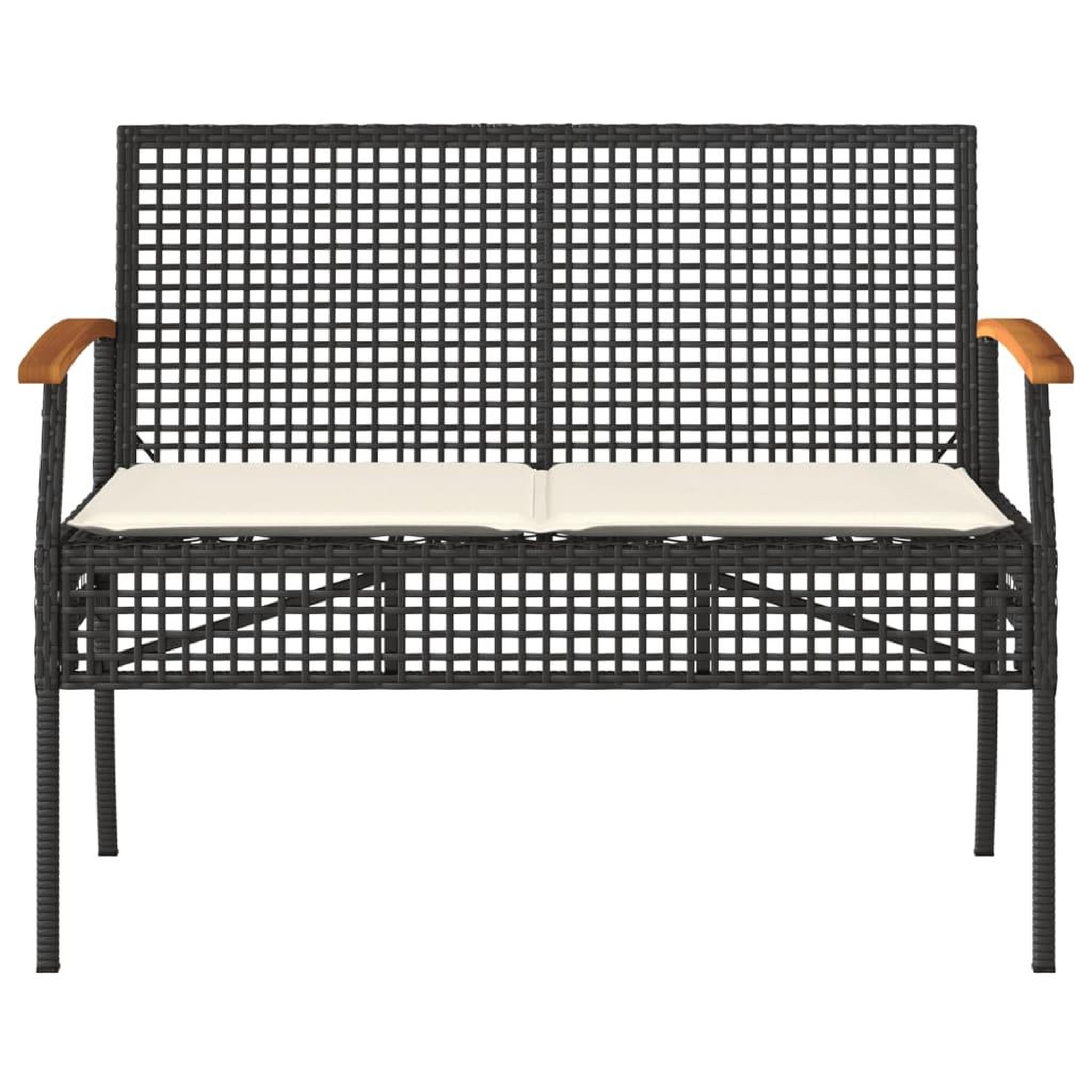 Voir la diapositive 5 : VIDAXL Salon de jardin 4 pcs avec coussins Noir Resine tressee