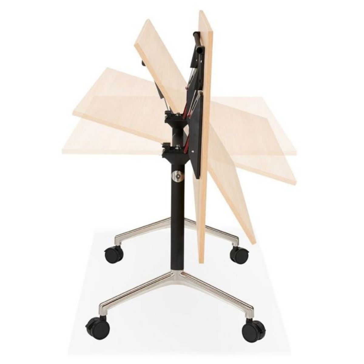 Paris Prix Bureau Pliable à Roulettes  Lexon  160cm Naturel
