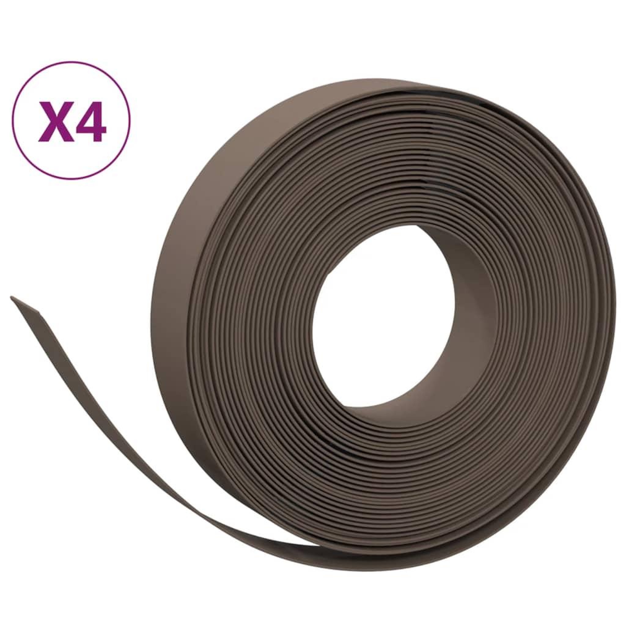 Voir la diapositive 2 : VIDAXL Bordures de jardin 4 pcs marron 10 m 10 cm polyethylene