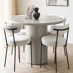 LISA DESIGN Joyce - table à manger ronde en fsc  100% - 4 personnes. Coloris disponibles : Beige