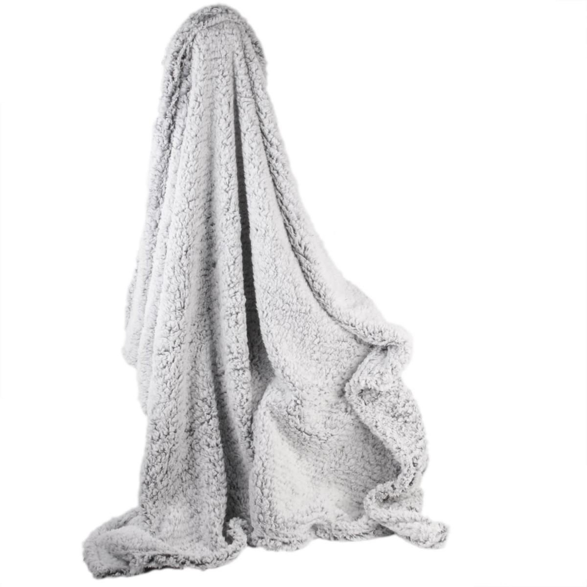 Voir la diapositive 3 : The Home Deco Factory Plaid imitation fourrure  pachap  120x150cm gris
