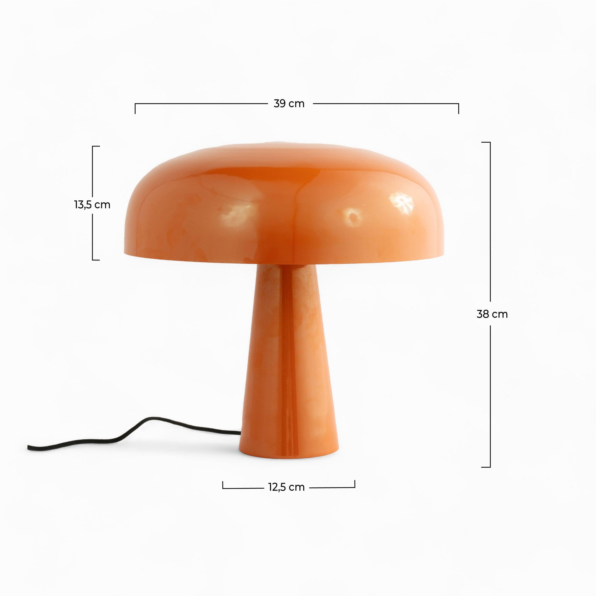 Voir la diapositive 4 : MAISON PAVANE Lampe à poser en métal orange-livia