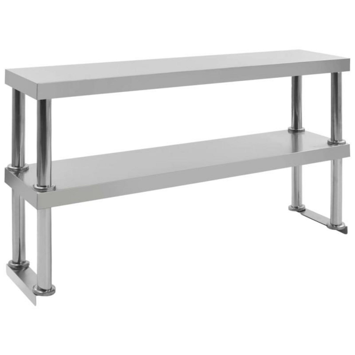 VIDAXL Étagère de table de travail 2 niveaux 120x30x65 cm Inox