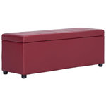 VIDAXL Banc avec compartiment de rangement 116 cm Bordeaux Similicuir