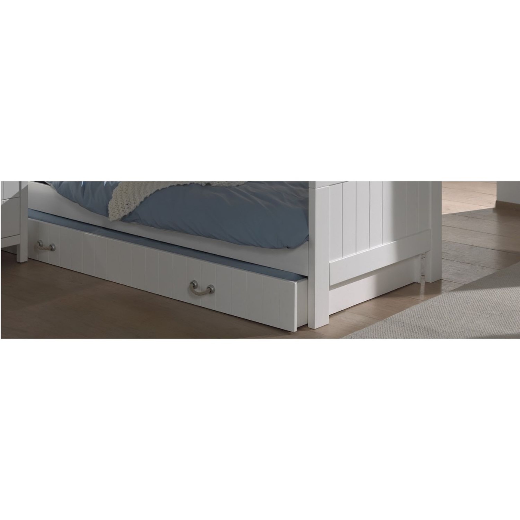 Voir la diapositive 2 : Tiroir de lit coloris blanc laqué pour lit 90x200 cm MARINE
