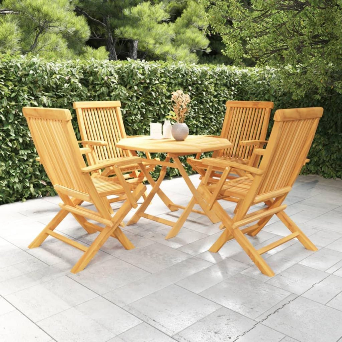 VIDAXL Salon de jardin 5 pcs Bois de teck massif