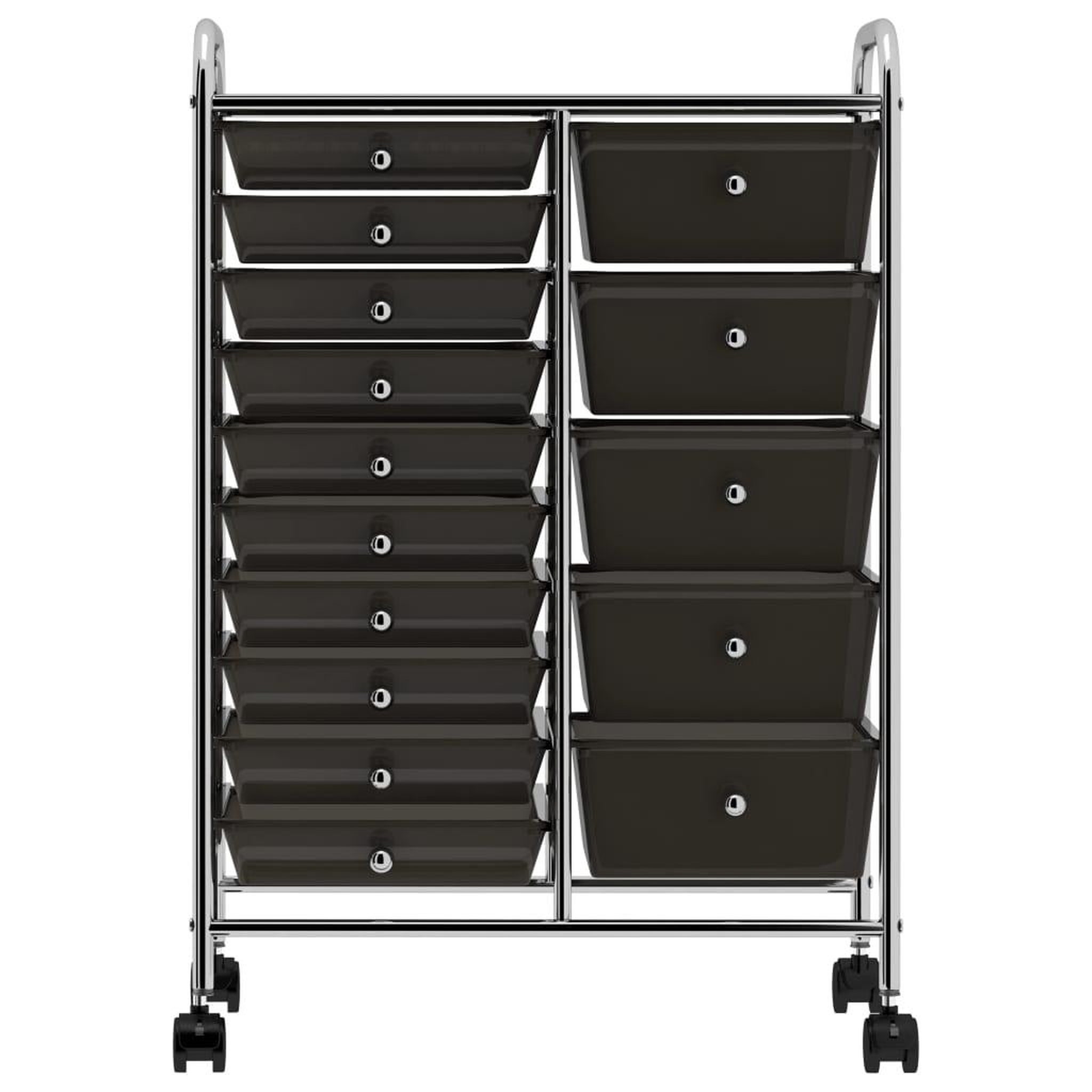 Voir la diapositive 3 : VIDAXL Chariot de rangement mobile a 15 tiroirs XXL Noir Plastique