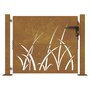 Voir la diapositive 4 : VIDAXL Portail de jardin 105x105 cm acier corten conception d'herbe