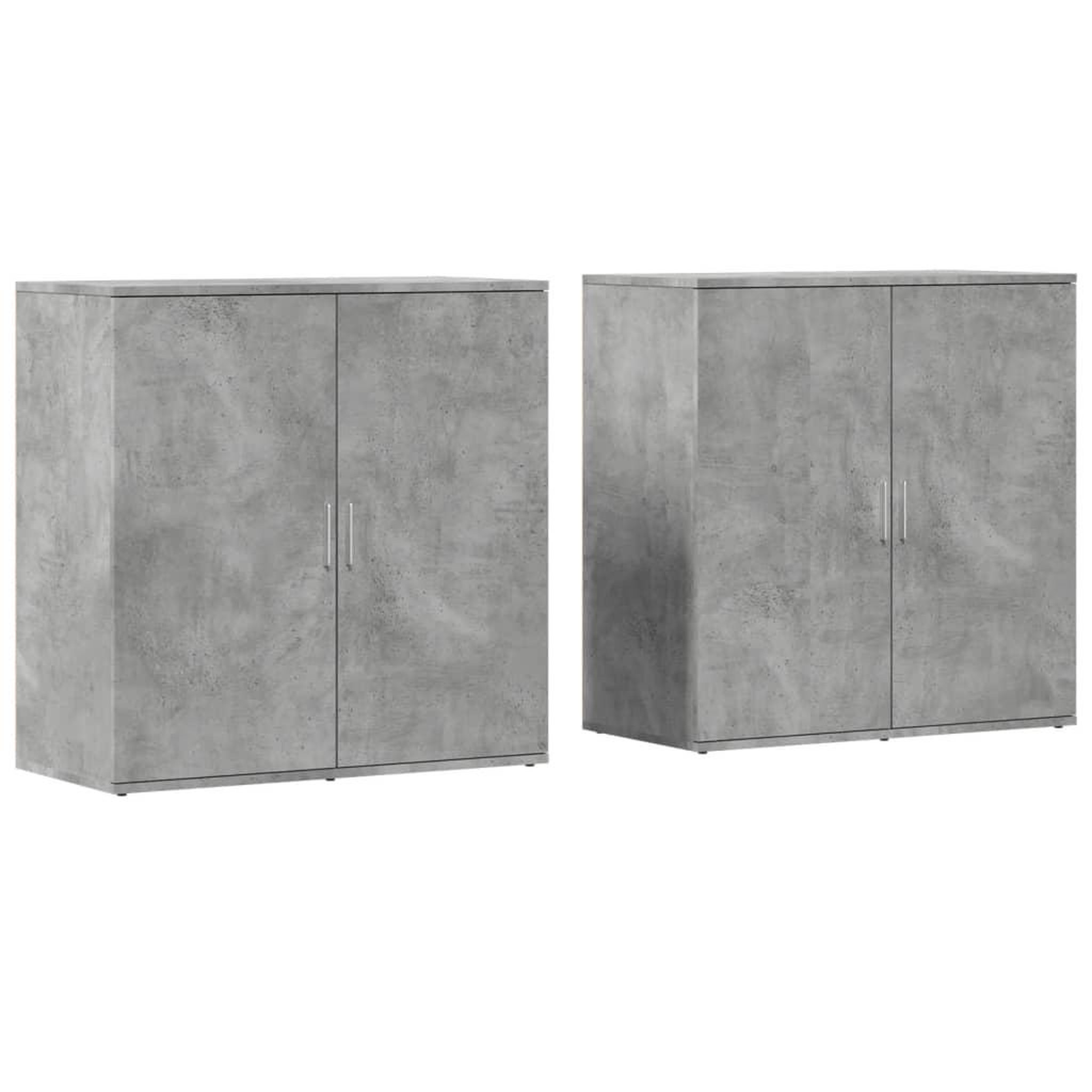Voir la diapositive 2 : VIDAXL Buffets 2 pcs gris beton 79x38x80 cm bois d'ingenierie