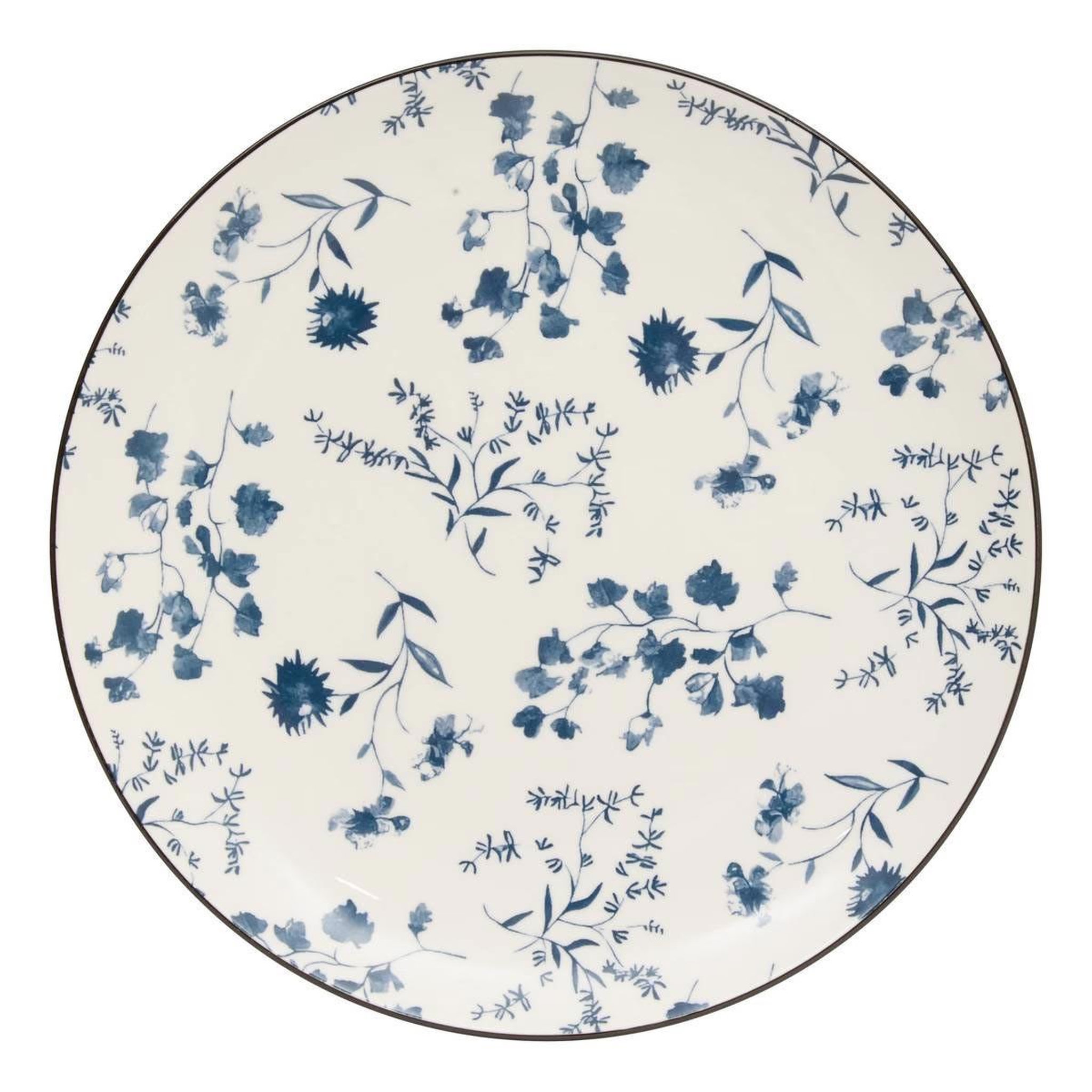 SECRET DE GOURMET Lot de 6 assiettes plates  umami fleur  26cm bleu