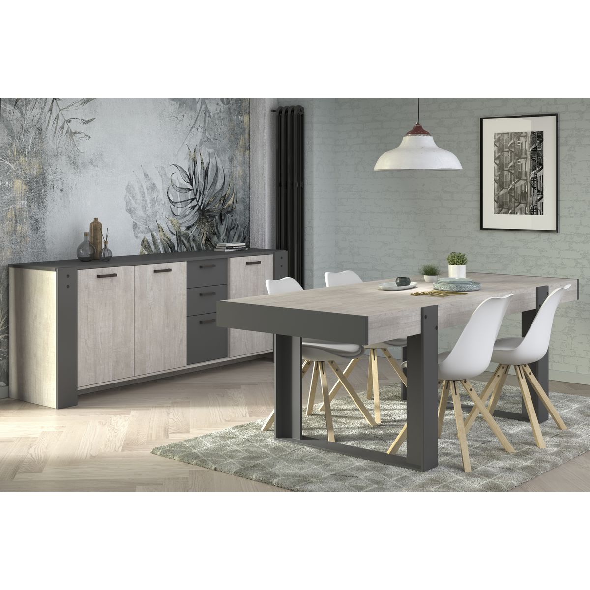 Enfilade 3 portes 3 tiroirs L220cm TRAVEL