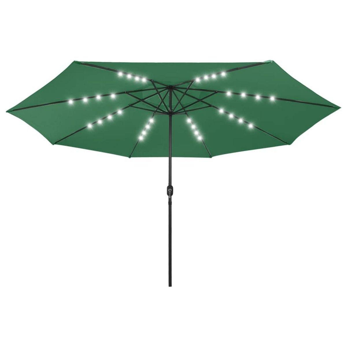 VIDAXL Parasol de jardin avec lumieres LED et mat en metal 400 cm vert