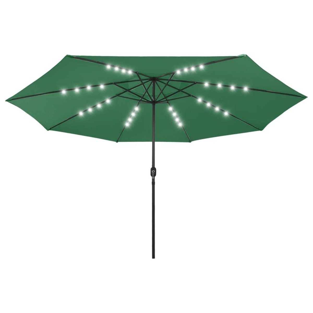 VIDAXL Parasol de jardin avec lumieres LED et mat en metal 400 cm vert