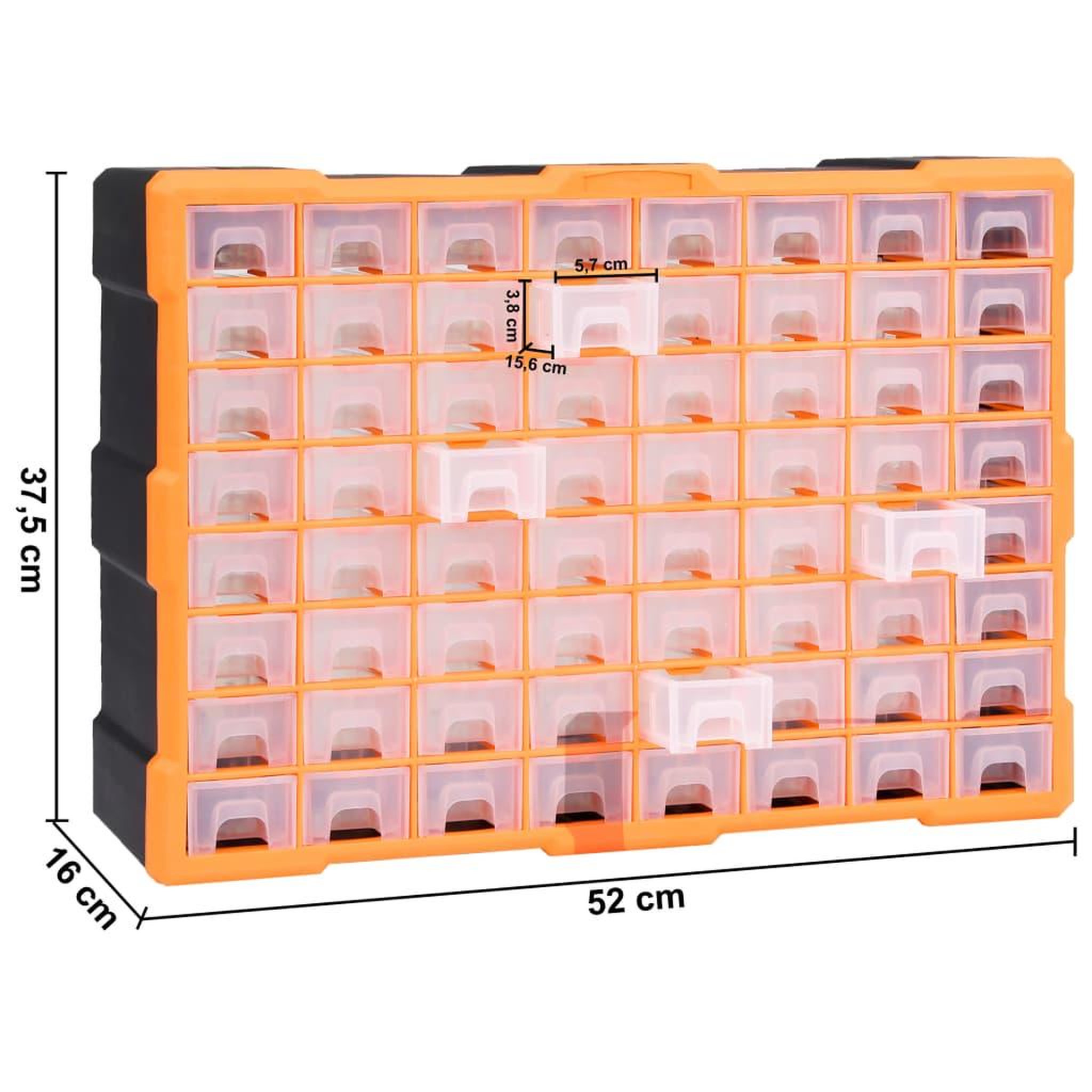 Voir la diapositive 6 : VIDAXL Organisateur multi-tiroirs avec 64 tiroirs 52x16x37,5 cm