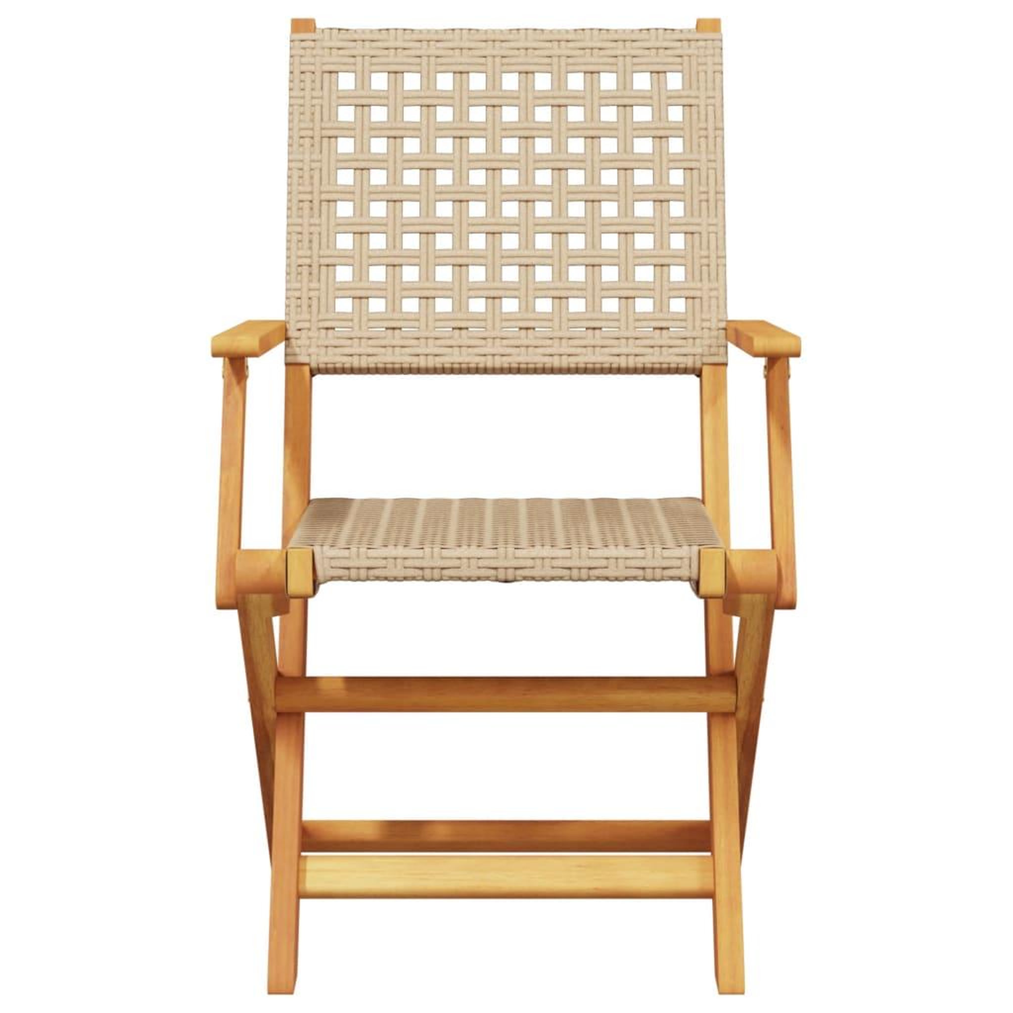 Voir la diapositive 4 : VIDAXL Ensemble de bistro 3 pcs beige resine tressee et bois massif