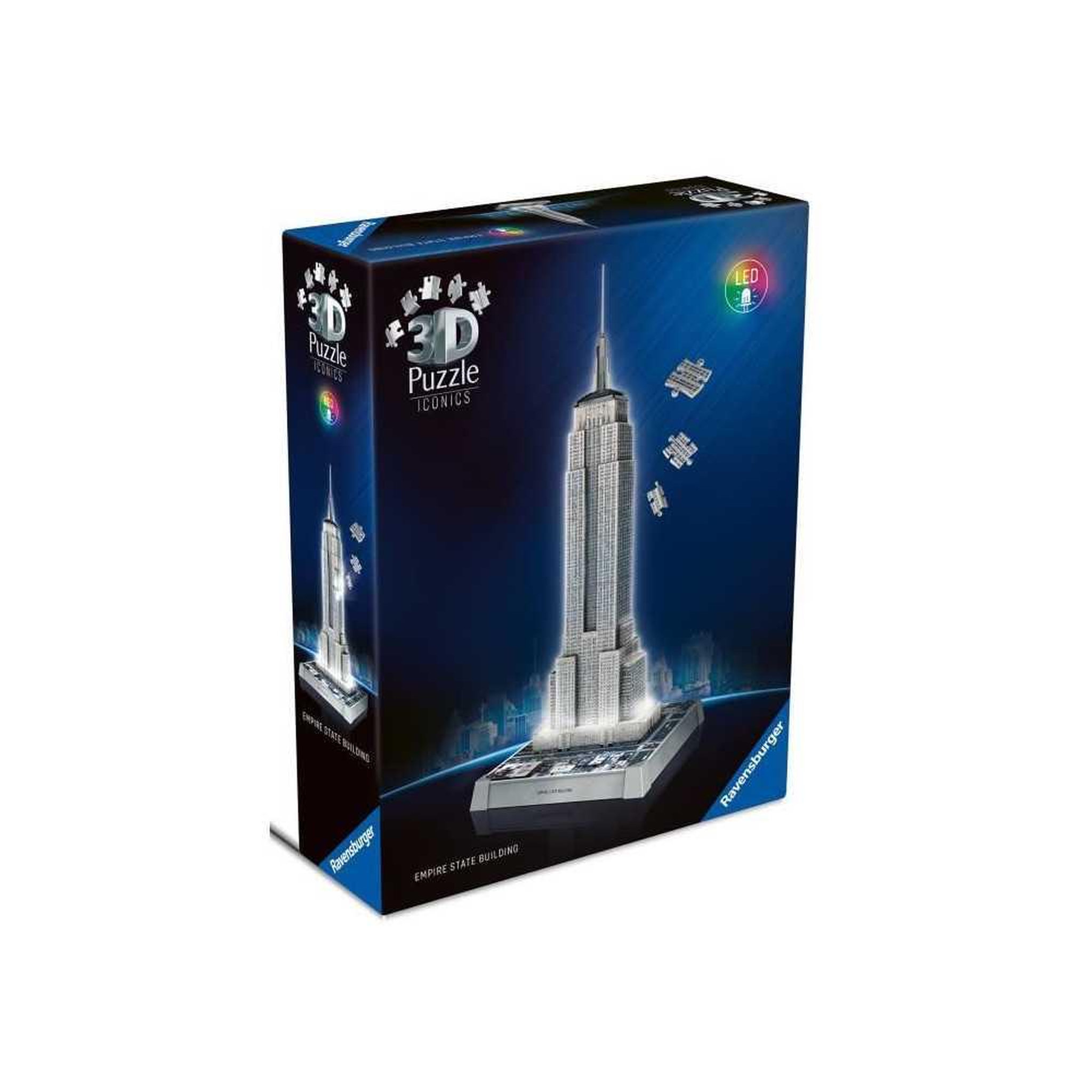 Voir la diapositive 2 : RAVENSBURGER Puzzle 3D adulte – Empire State Building illuminé – Maquette 3D – Iconics