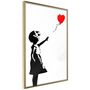 Voir la diapositive 1 : Paris Prix Affiche Murale Encadrée  Banksy Girl with Balloon I