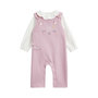 Voir la diapositive 1 : Petit Béguin Ensemble salopette bébé en molleton et t-shirt Miss Chatchatchat