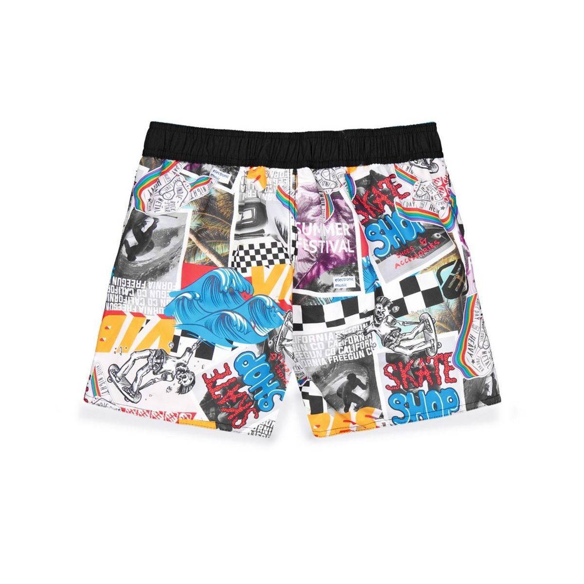 FREEGUN Boardshort court garçon avec ceinture demi-élastiquée Sur