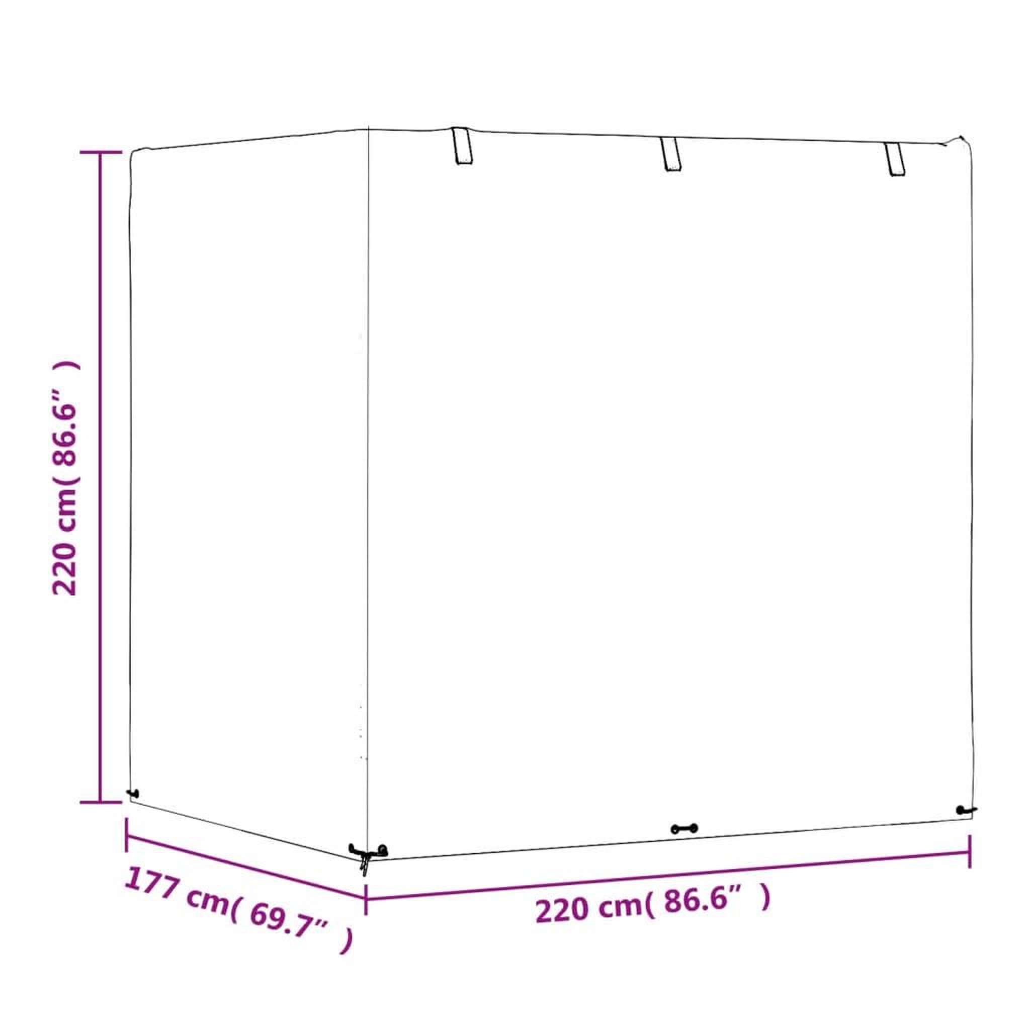 Voir la diapositive 6 : VIDAXL Housse de balancelle 12 œillets 220x177x220 cm PE