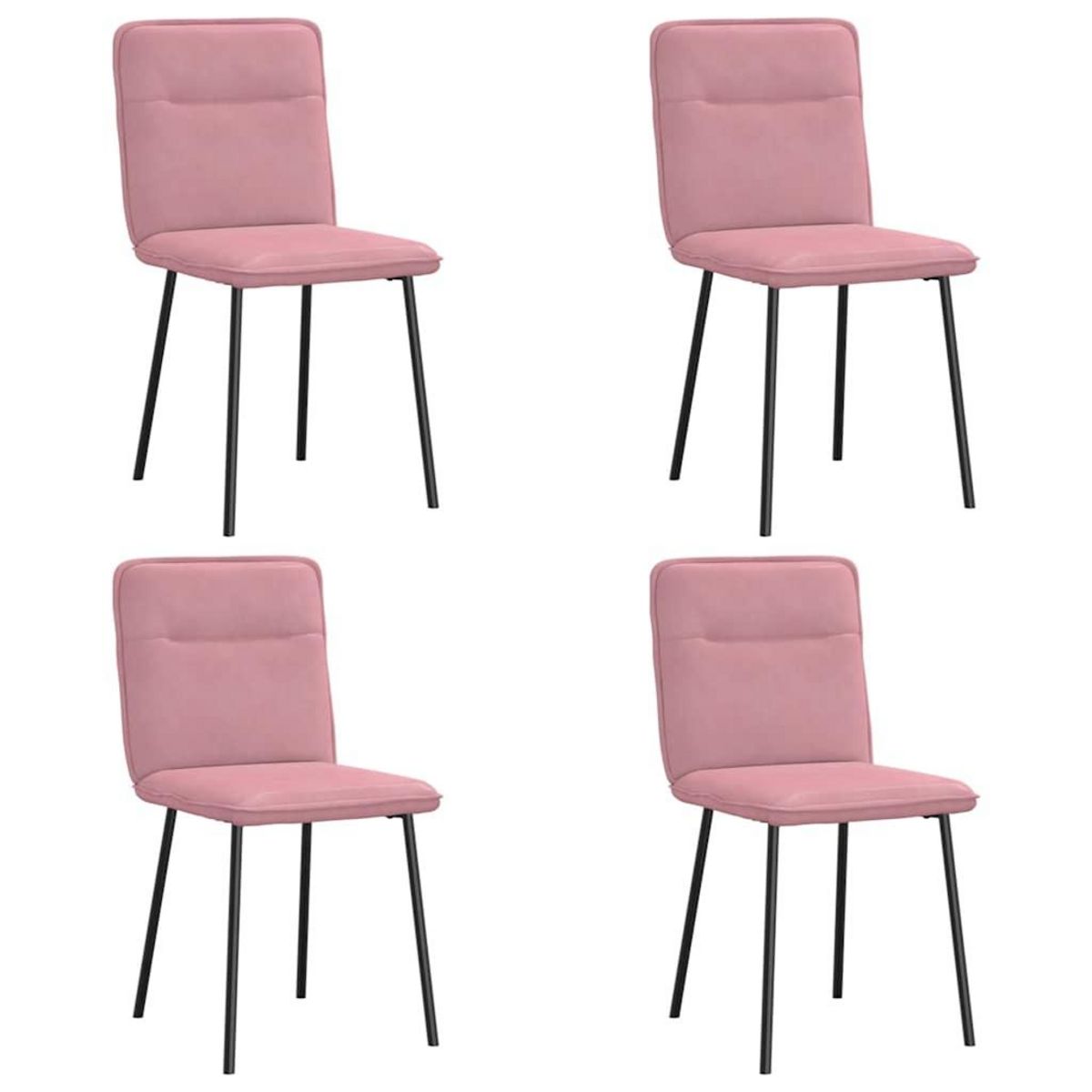 VIDAXL Chaises a manger lot de 4 Rose Velours