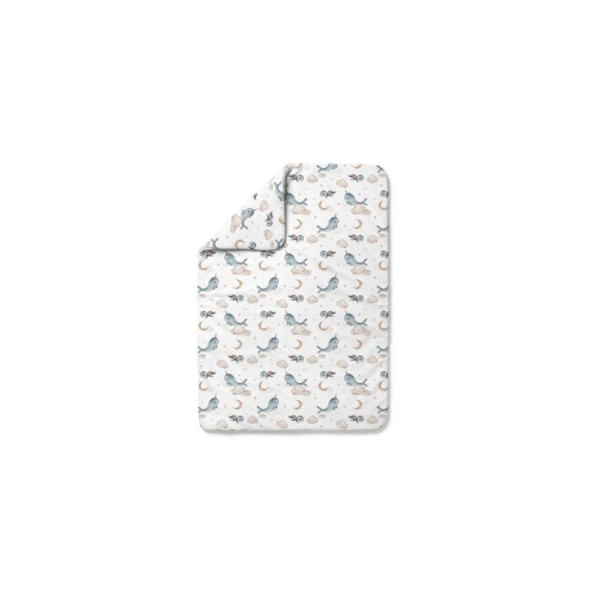 WALDIN Couette bébé 135 × 100 cm - motif baleine, blanc