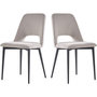 Voir la diapositive 1 : Habitat et Jardin Lot de 2 chaises en velours  Fedora  - Gris clair