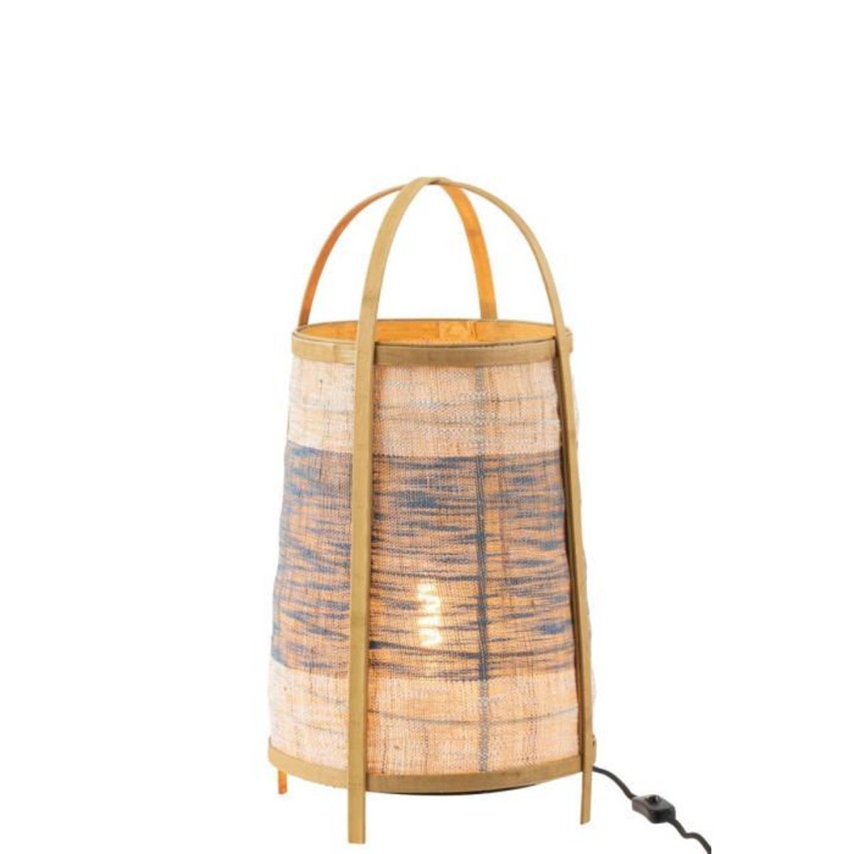 Paris Prix Lampe à Poser en Bambou  Jean  60cm Bleu