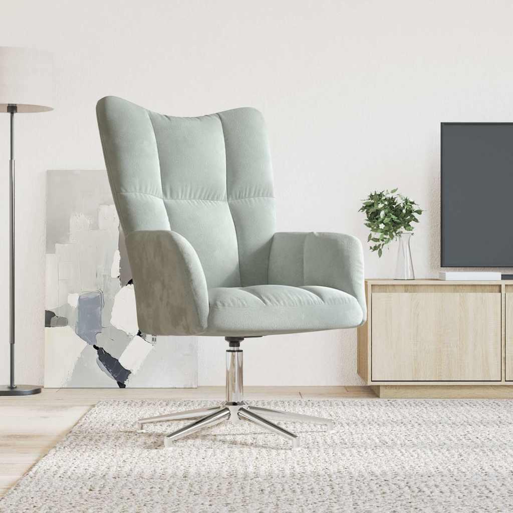 VIDAXL Chaise de relaxation Gris clair Velours