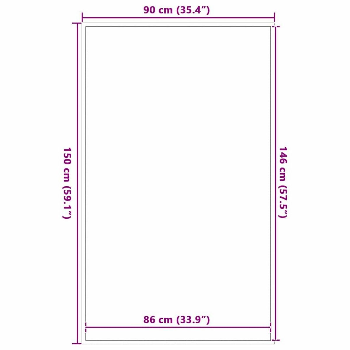 VIDAXL Paillasson anthracite 90x150 cm