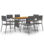 Voir la diapositive 3 : VIDAXL Mobilier a dîner d'exterieur 7 pcs Resine tressee Gris