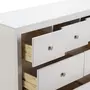 HOMIFAB Commode 7 tiroirs en pin massif blanc 110 cm - Elton