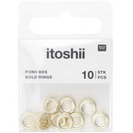 RICO DESIGN Itoshii pack de 10 perles ponii anneau dore