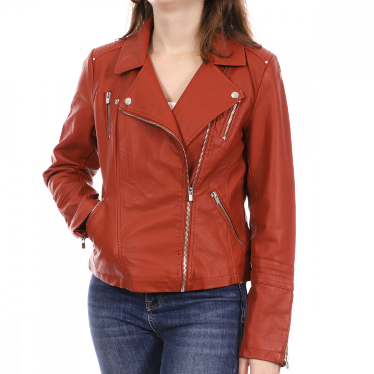 Veste Perfecto Rouge Femme Only Gemma pas cher Auchan