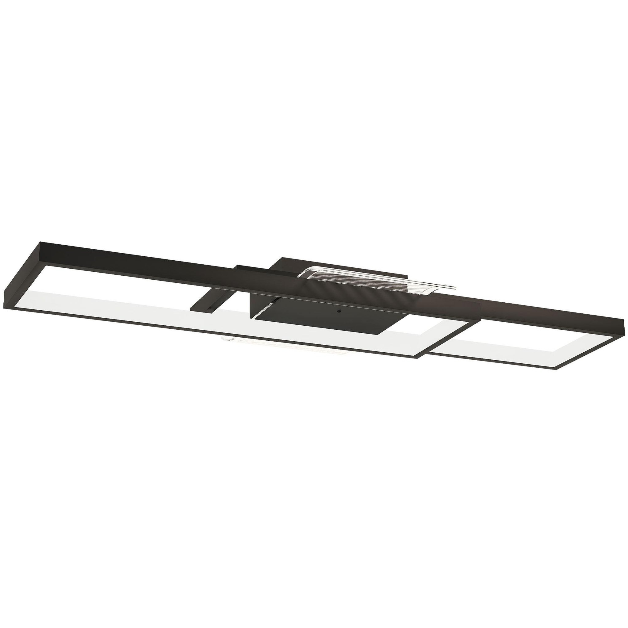 HOMCOM Plafonnier LED design couleur luminosité réglable 43W télécommande acier noir PVC transparent
