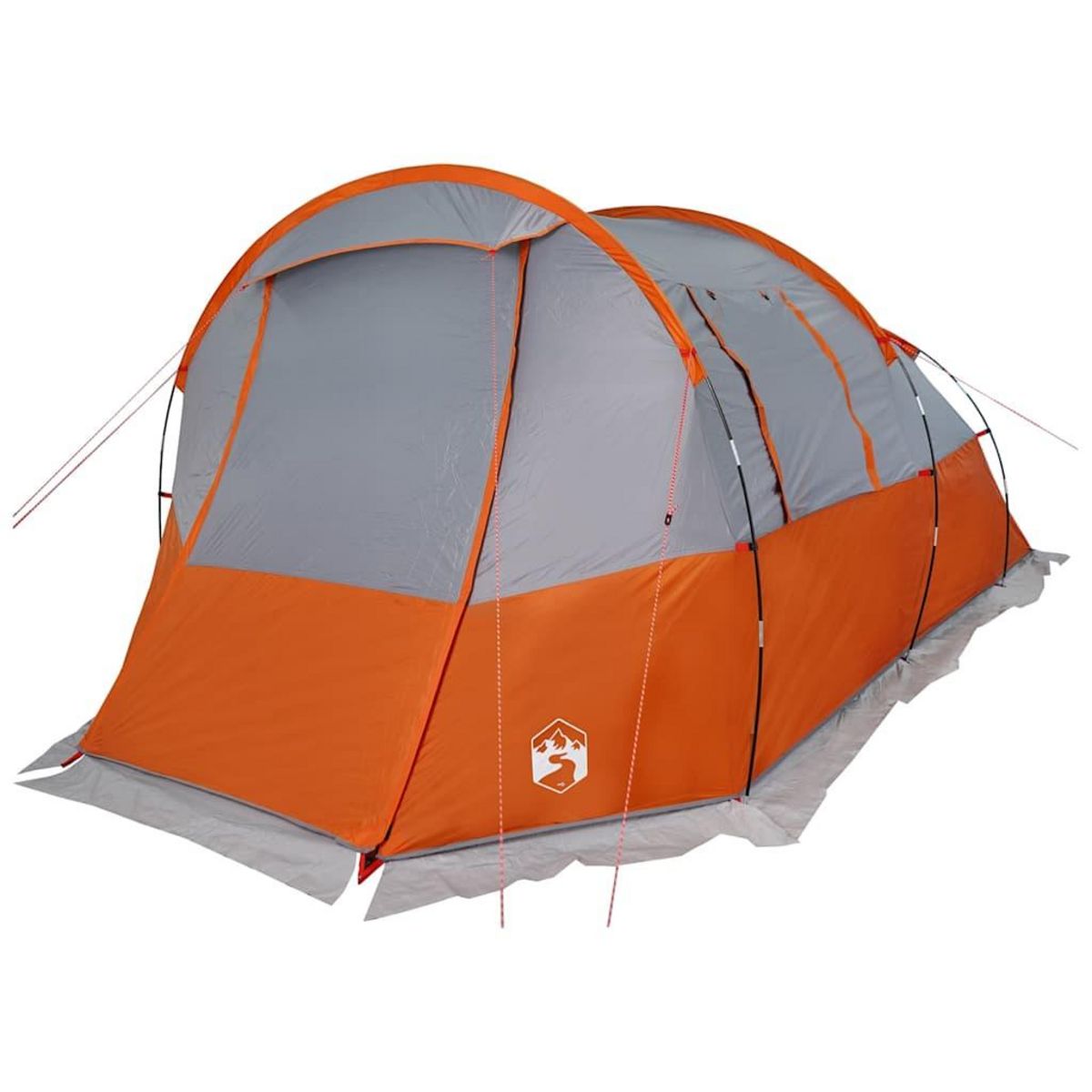 VIDAXL Tente de camping tunnel 4 personnes gris et orange impermeable