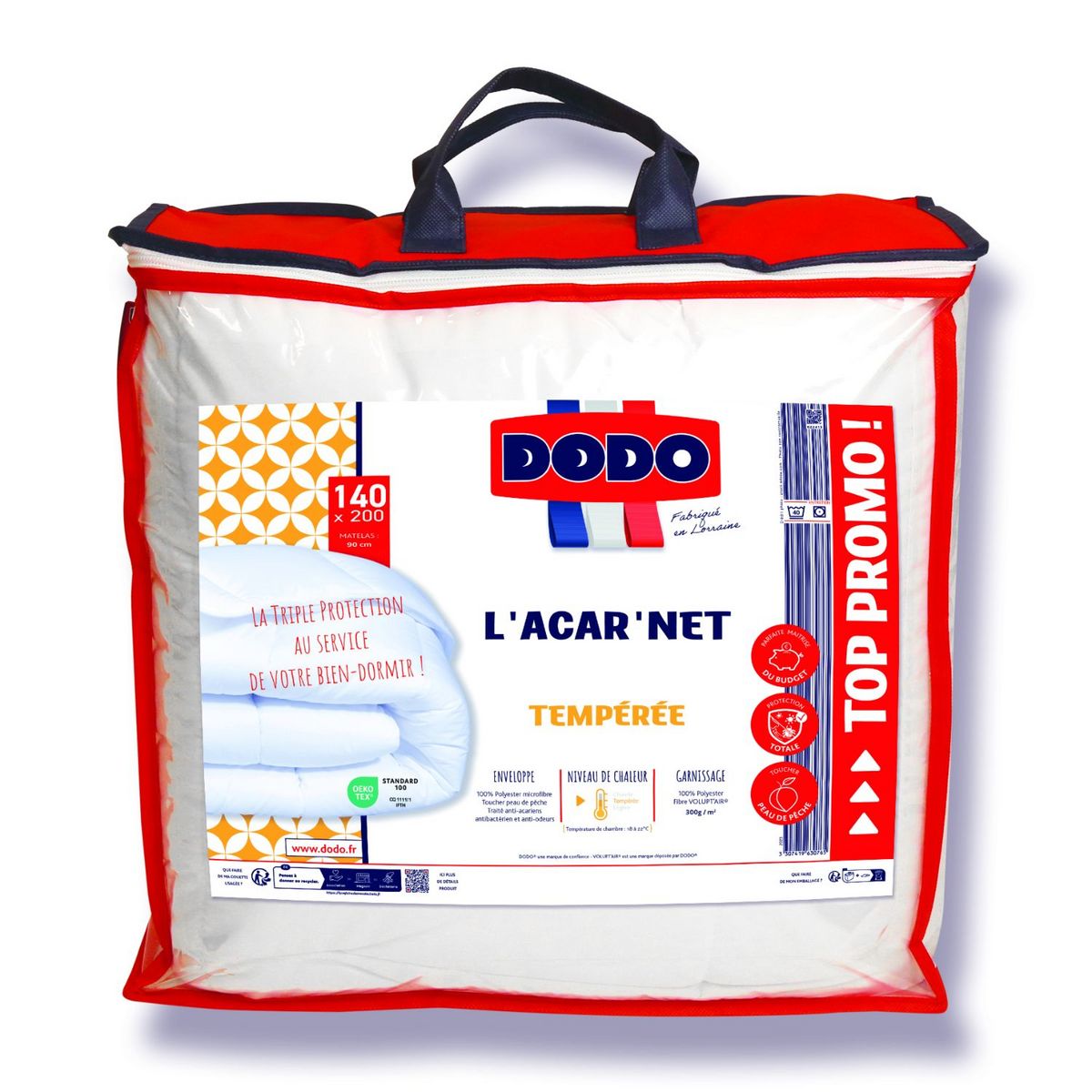 DODO Couette Tempérée L'ACAR'NET Anti-acariens 300 g/m²