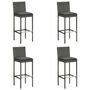 Voir la diapositive 5 : VIDAXL Ensemble de bar de jardin 5 pcs et coussins Resine tressee Gris