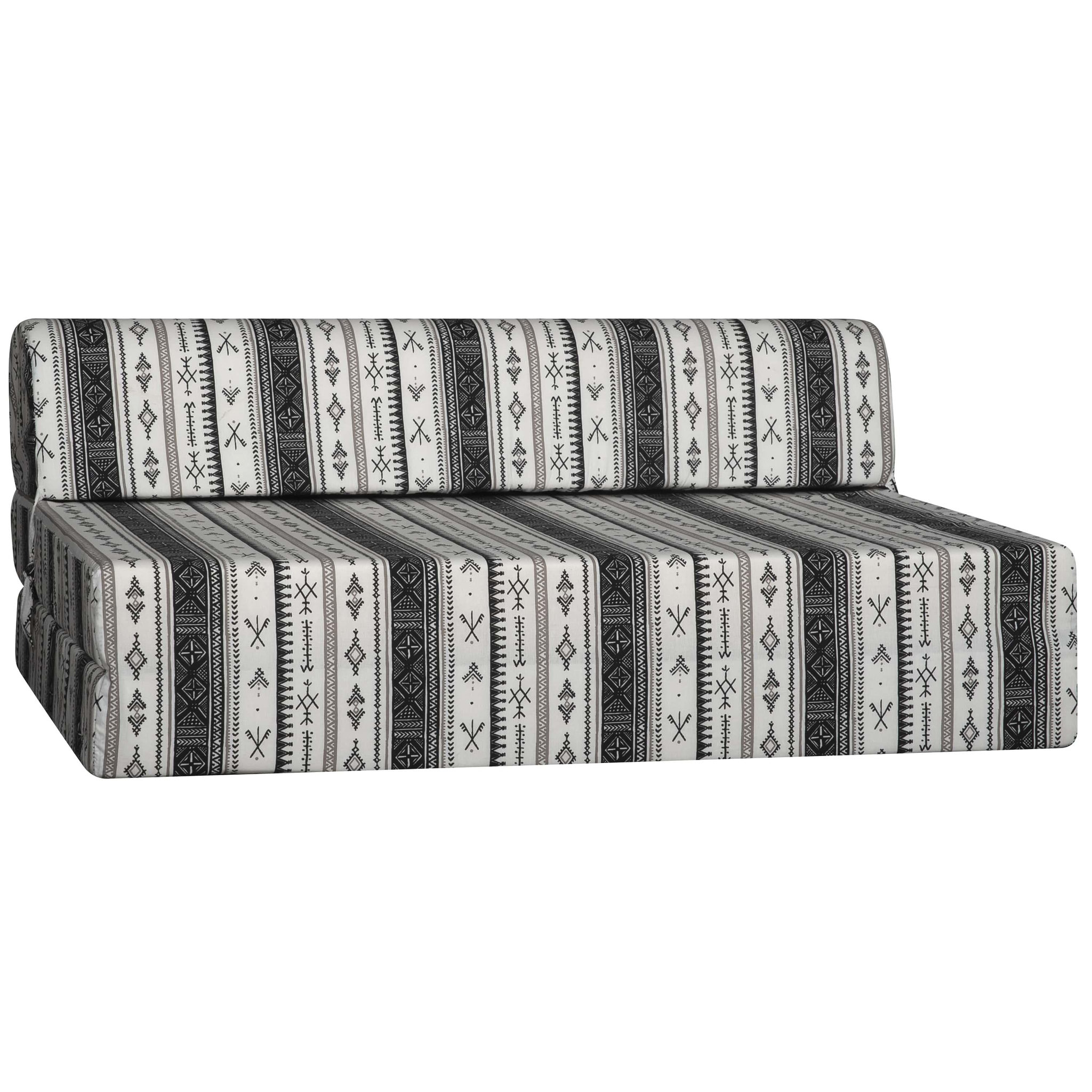 Voir la diapositive 1 : Chauffeuse 2 places ESTAMPE tissu ethnique