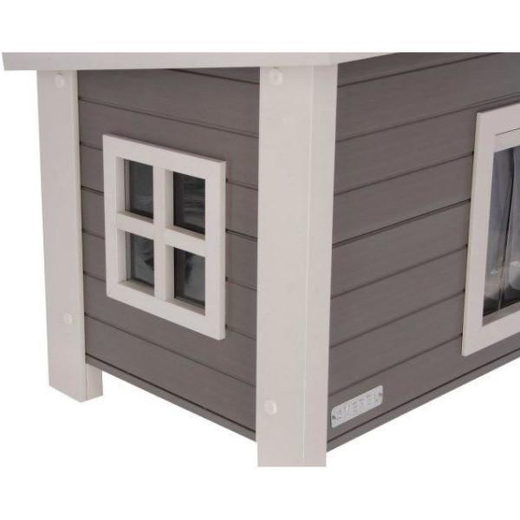 Voir la diapositive 3 : KERBL Maison pour chat - KERBL - ECO Eli - Gris / Blanc - 57 x 45 x 43 cm