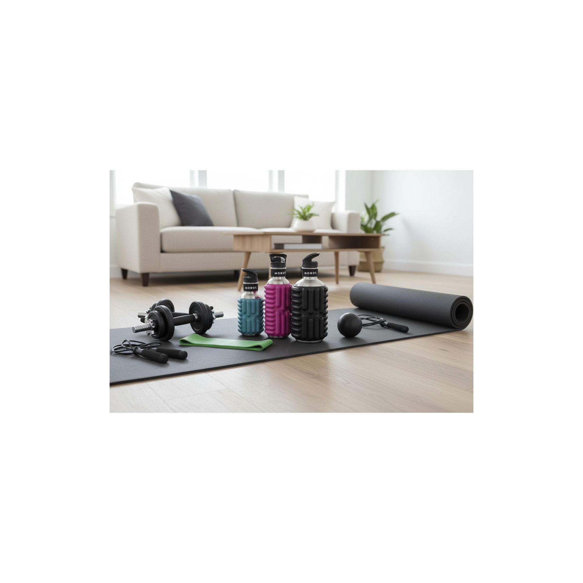 Voir la diapositive 3 : MOBOT Bouteille de sport - mobot - fonction 2 en 1 rouleau de massage - rouge
