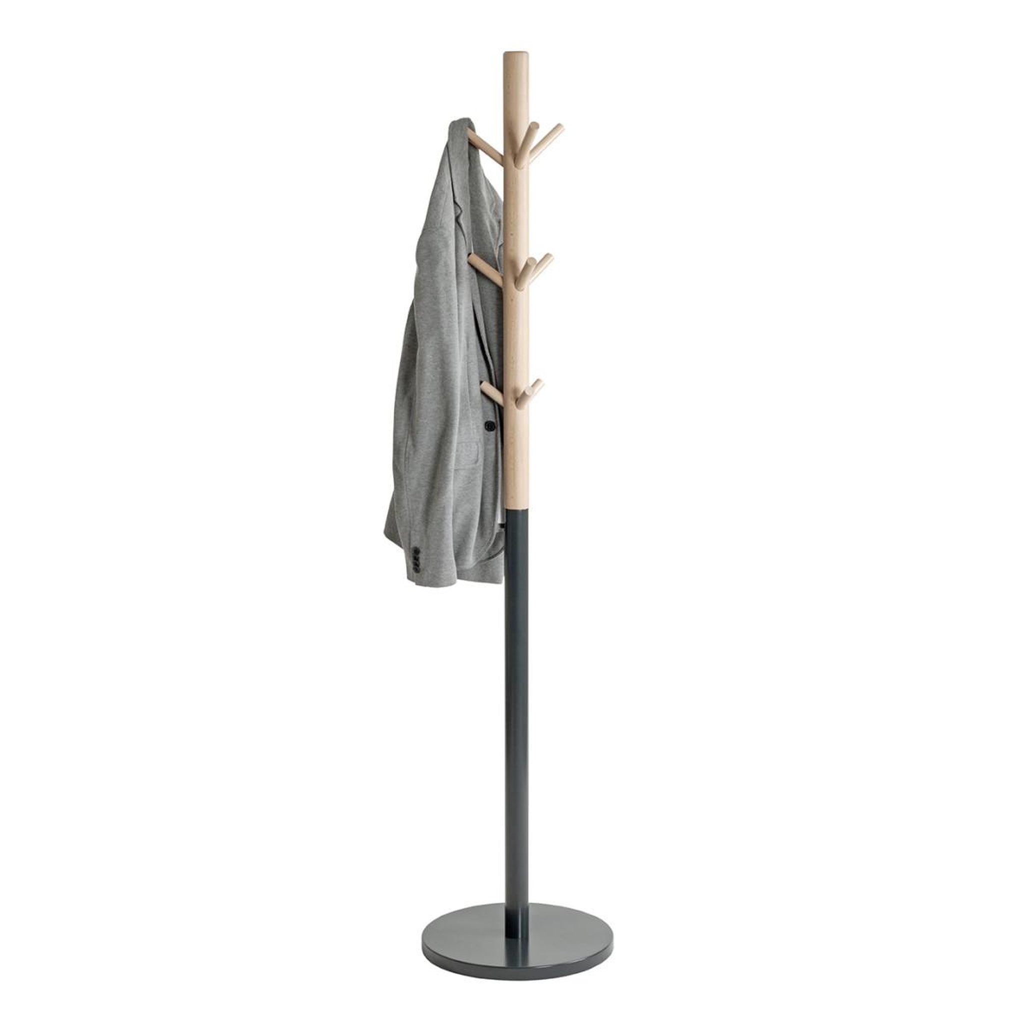 Voir la diapositive 2 : Paris Prix Porte-manteau 9 crochets  adam  37cm anthracite & naturel
