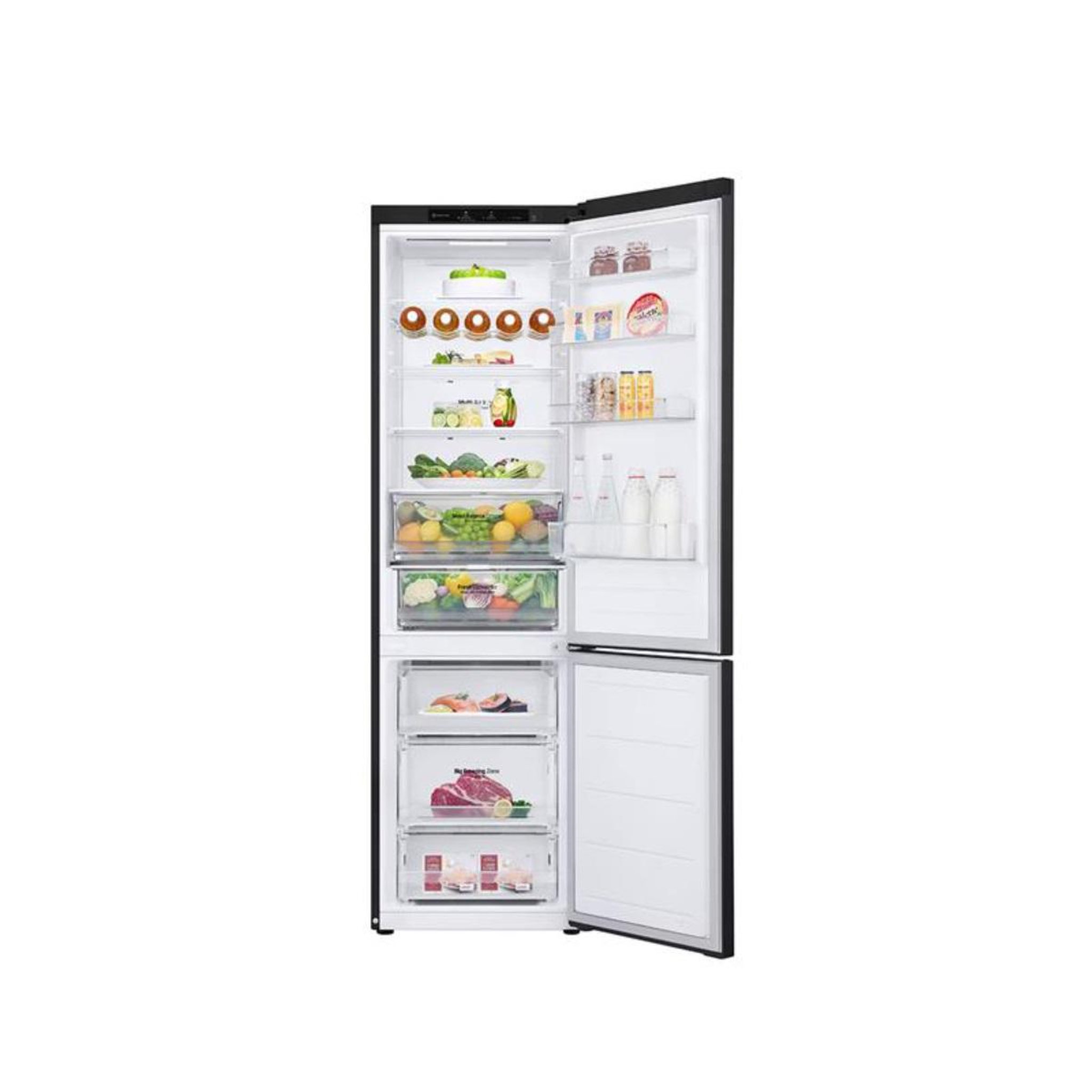 Voir la diapositive 4 : LG Réfrigérateur combiné 60cm 387l nofrost noir - gbv3200dep