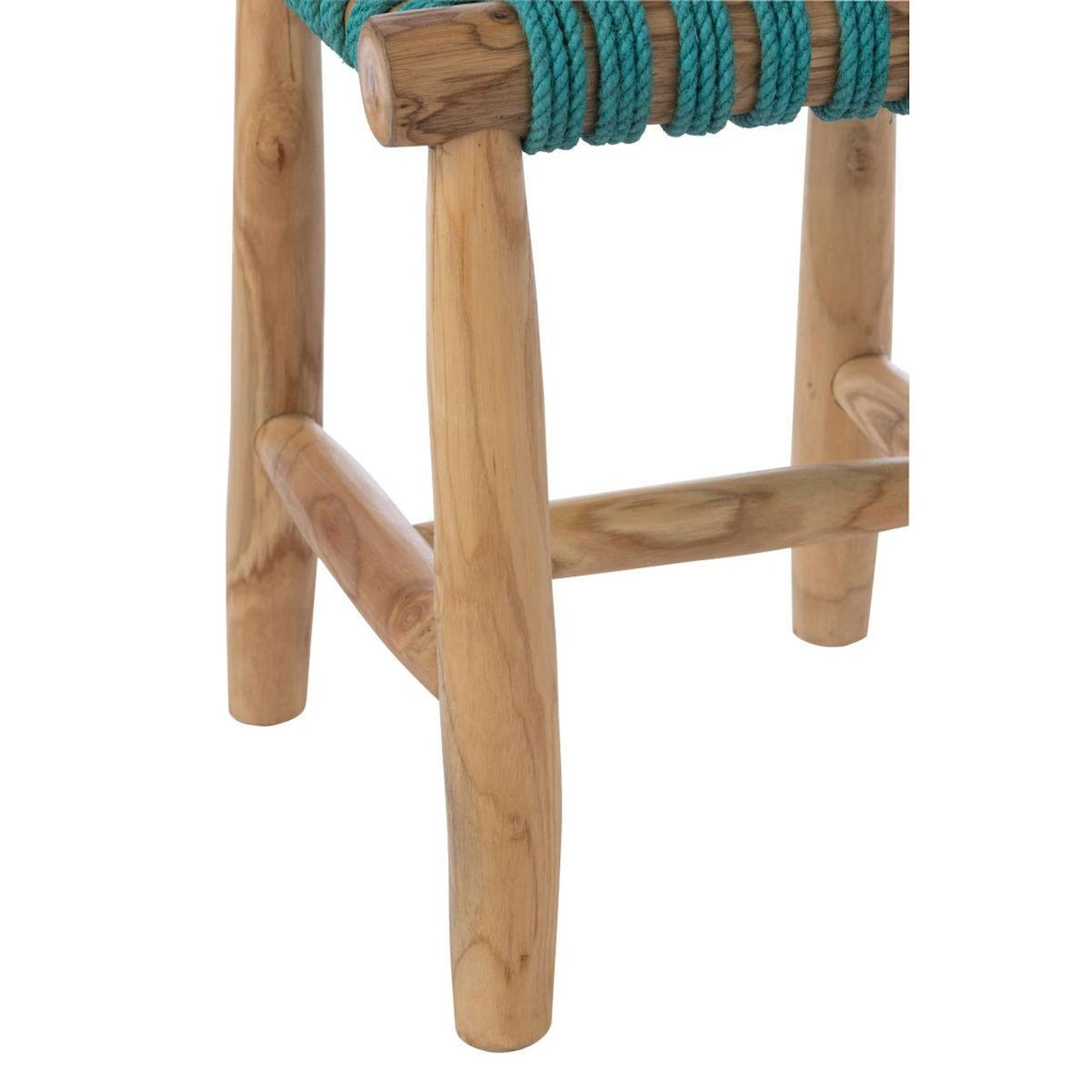 Paris Prix Tabouret en Teck  Erin  45cm Turquoise