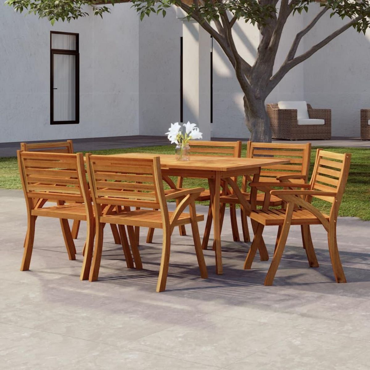 VIDAXL Table de jardin 150x90x75 cm Bois d'acacia solide